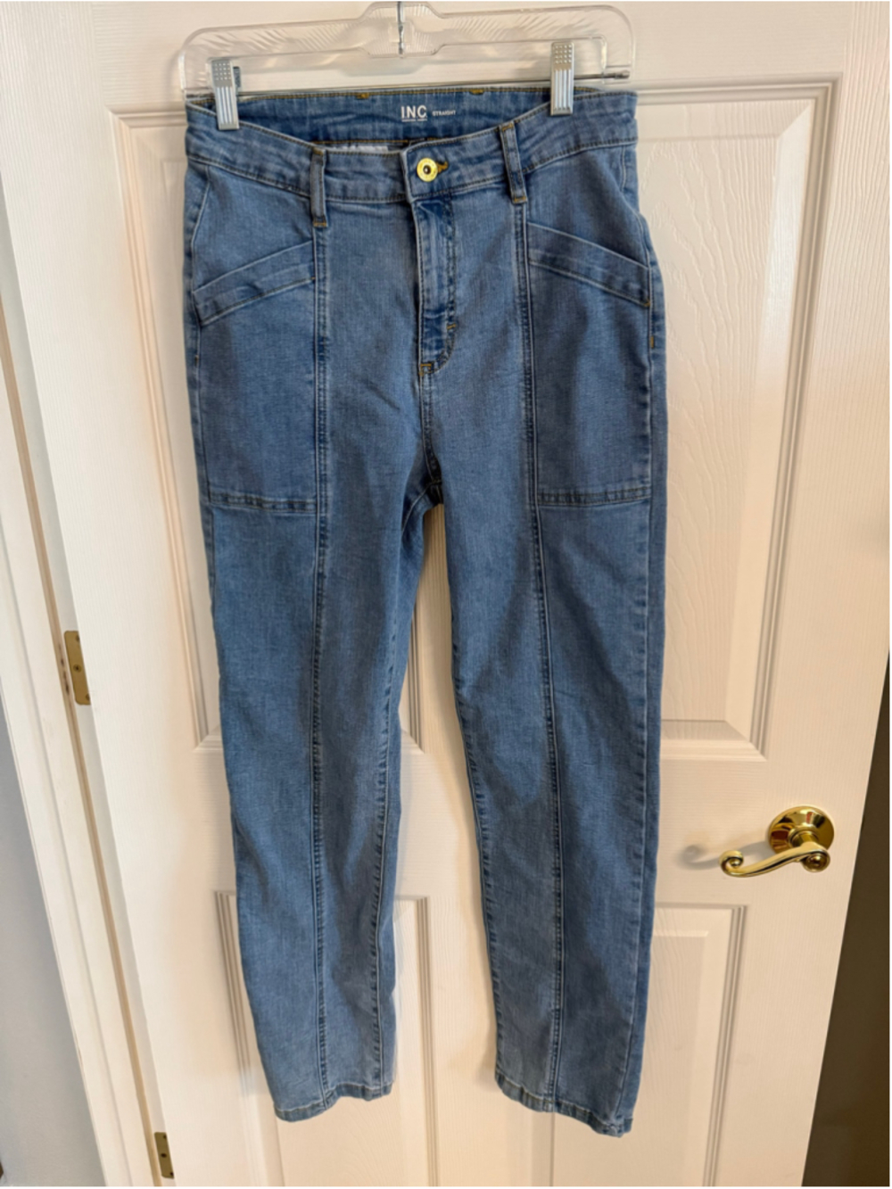 INC International Concepts Women's Straight Leg Front Seam Denim Jeans 6
